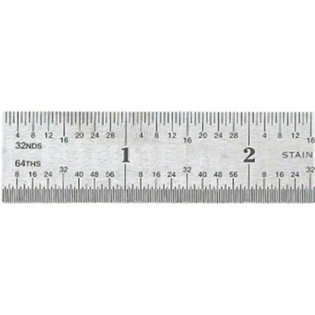 GENERAC 6 in. Vocational Stainless Steel Ruler, Metallic 1506